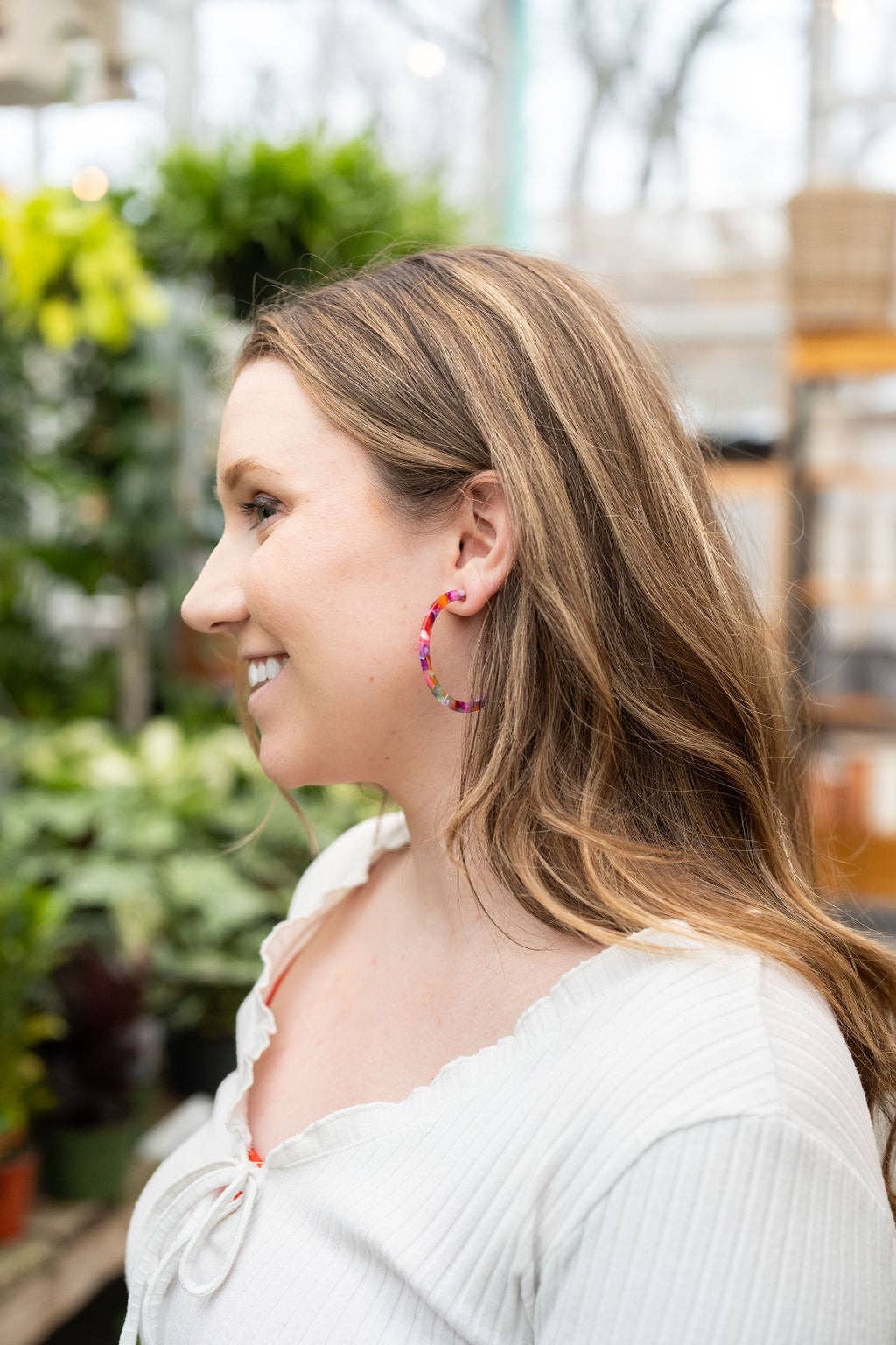 Cameron Hoops - Paradise Pink // Jewelry, Earrings