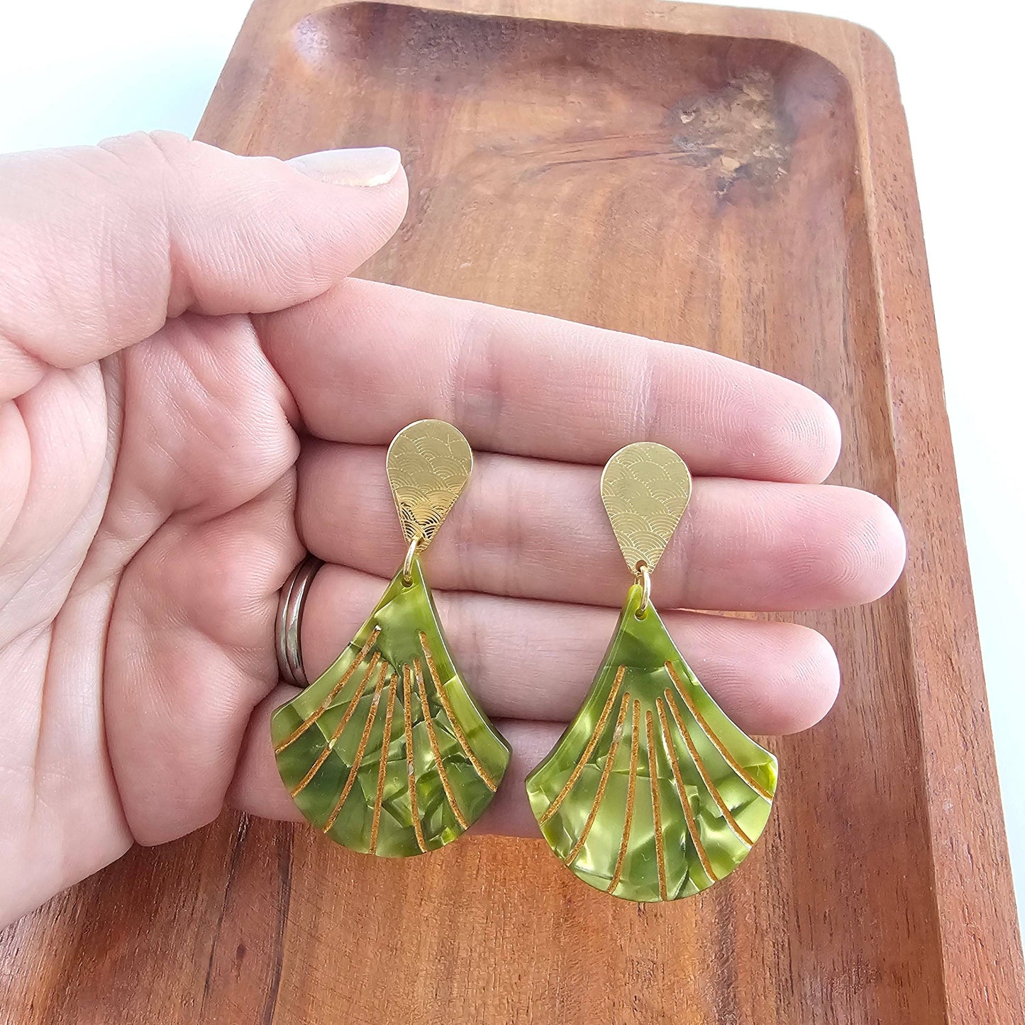 Daphne Earrings - Olive // Jewelry, Art deco