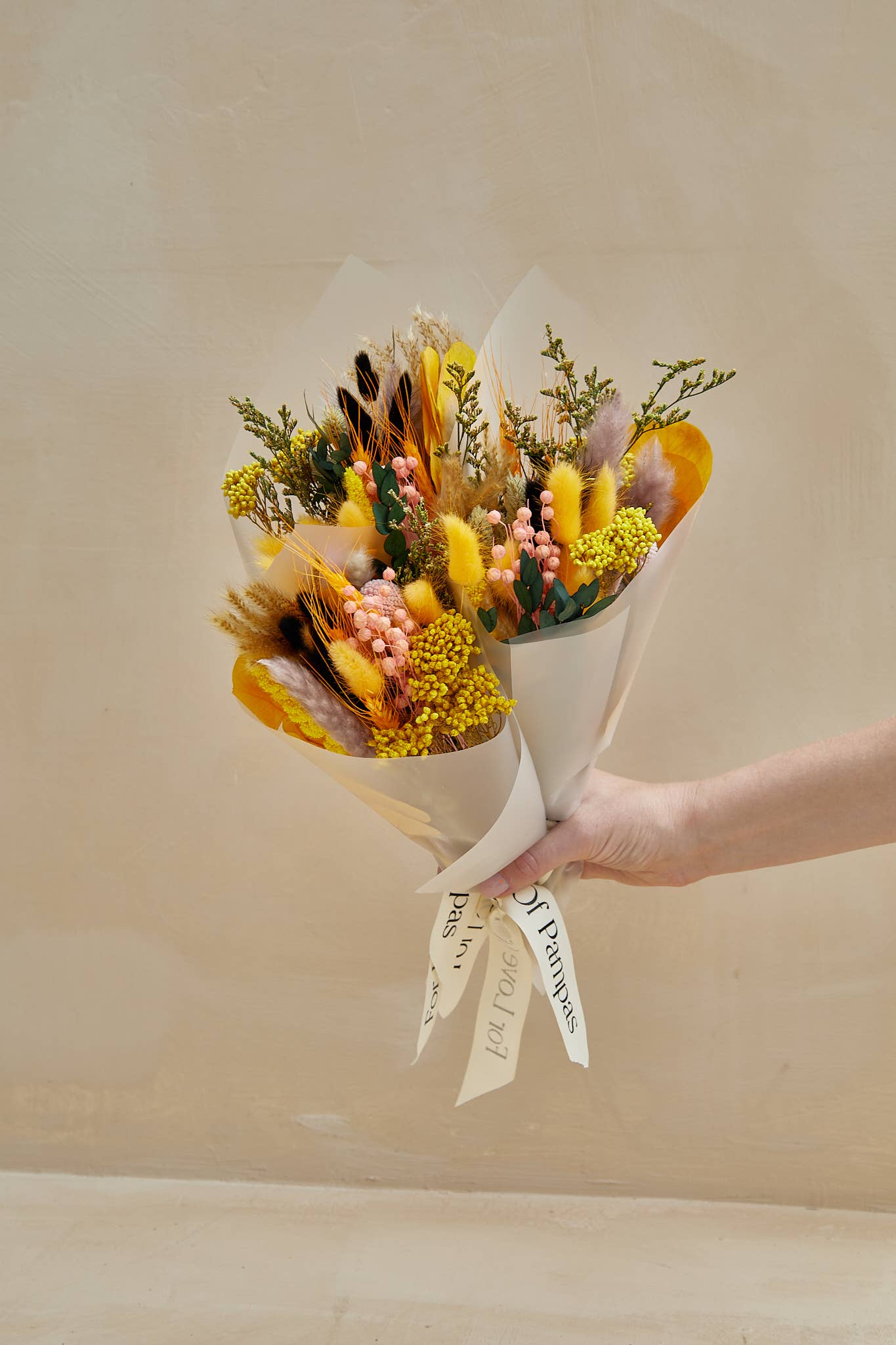 Small Dried Flower Bouquets - Yellow