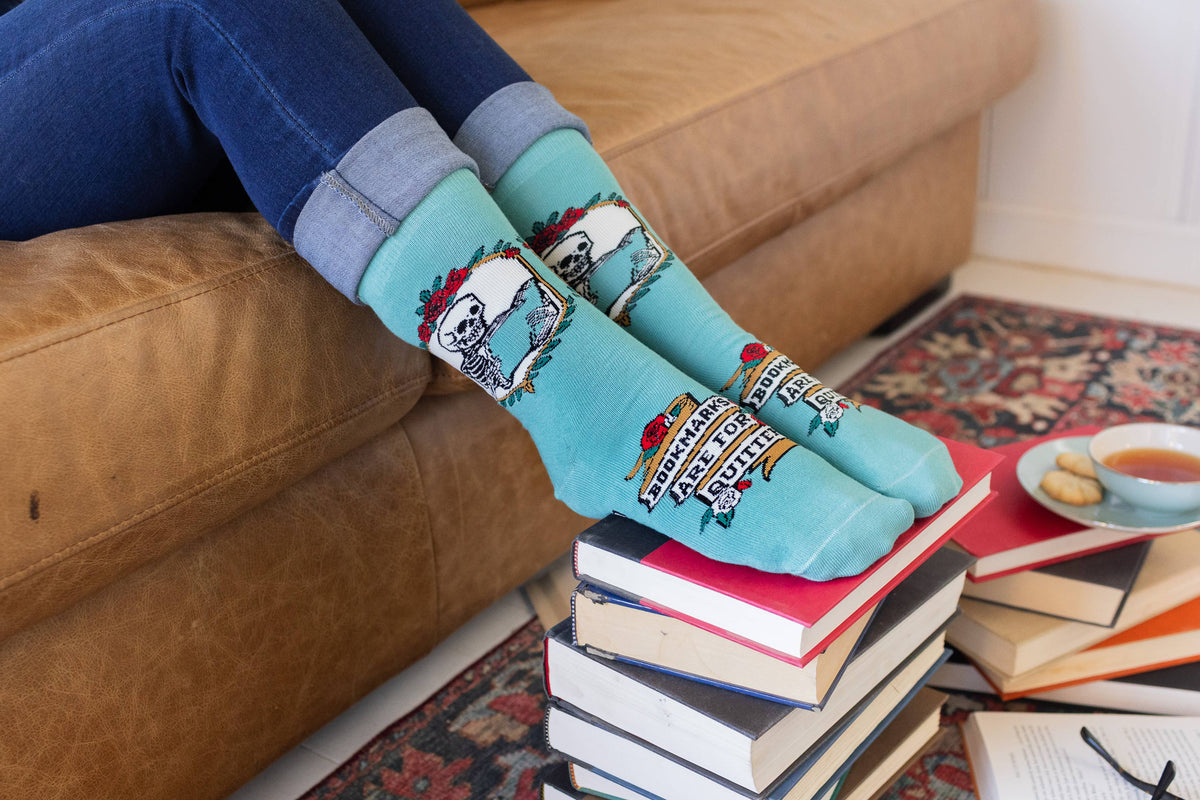 Bookmarks are for Quitters Book Socks Gift for Readers