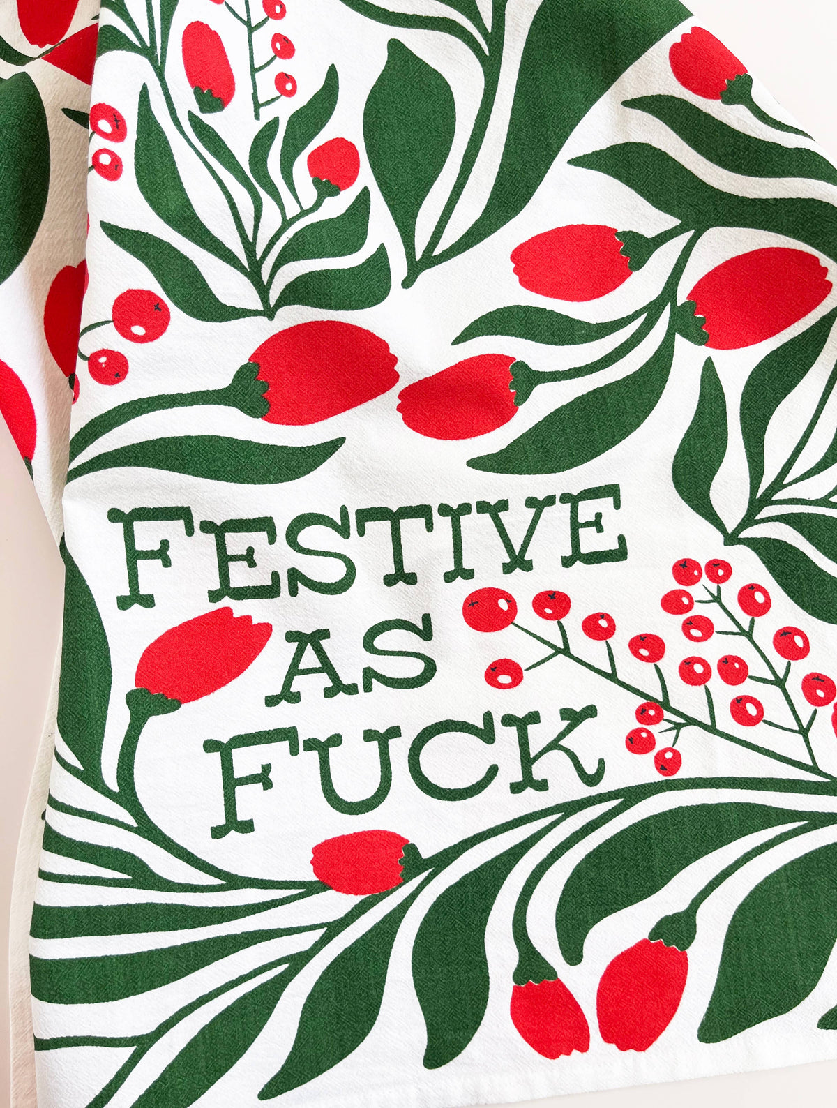 Festive as Fuck - Funny Christmas Kitchen Towel