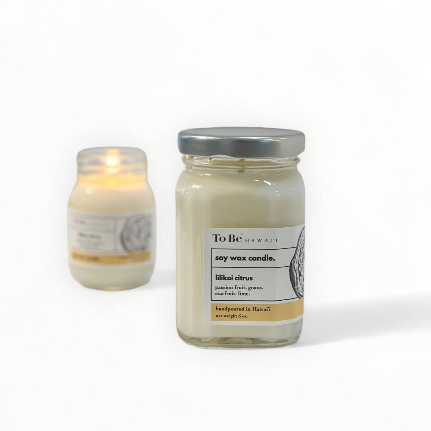 Lilikoi citrus soy wax candle.