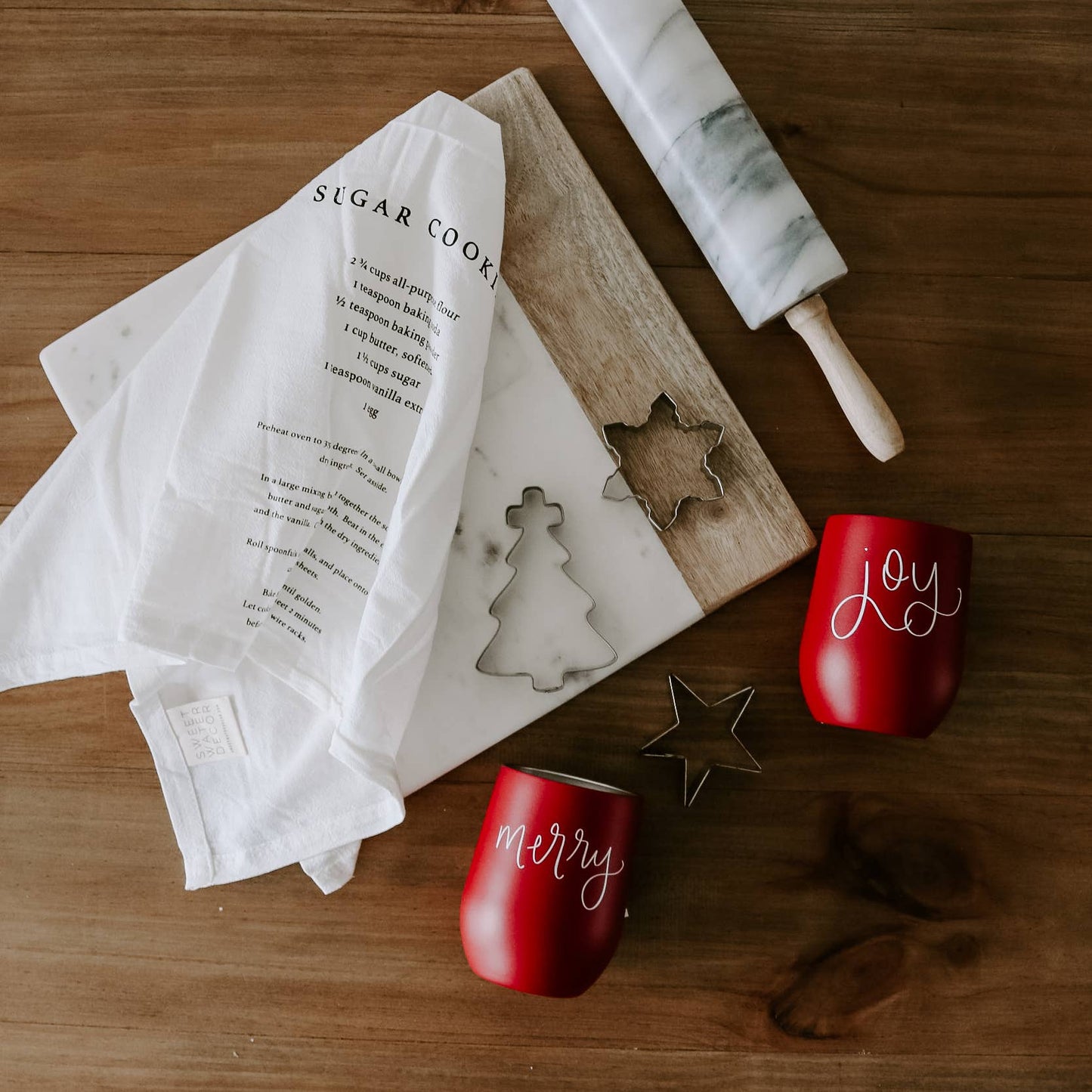 Merry Metal Wine Tumbler - Christmas Home Decor & Gifts