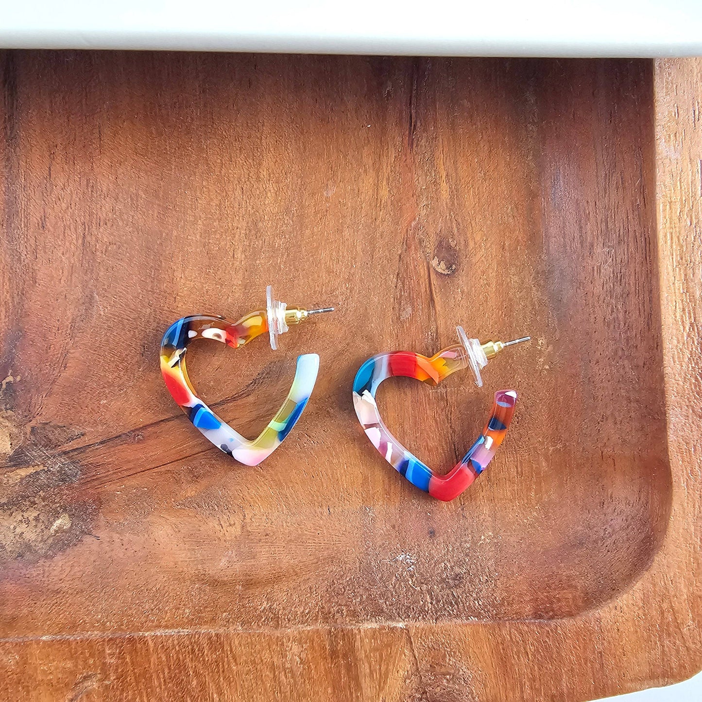 Mini Heart Hoops - Fiesta // Valentine's Day Earrings