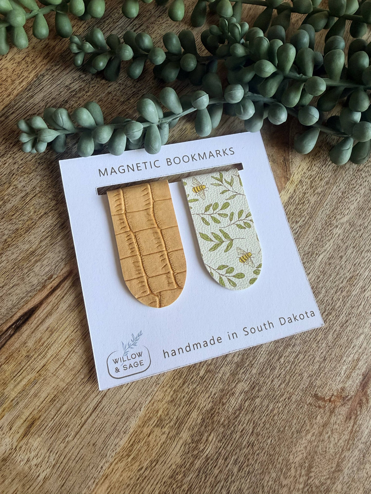 Golden Bumblebees Magnetic Bookmark Pair