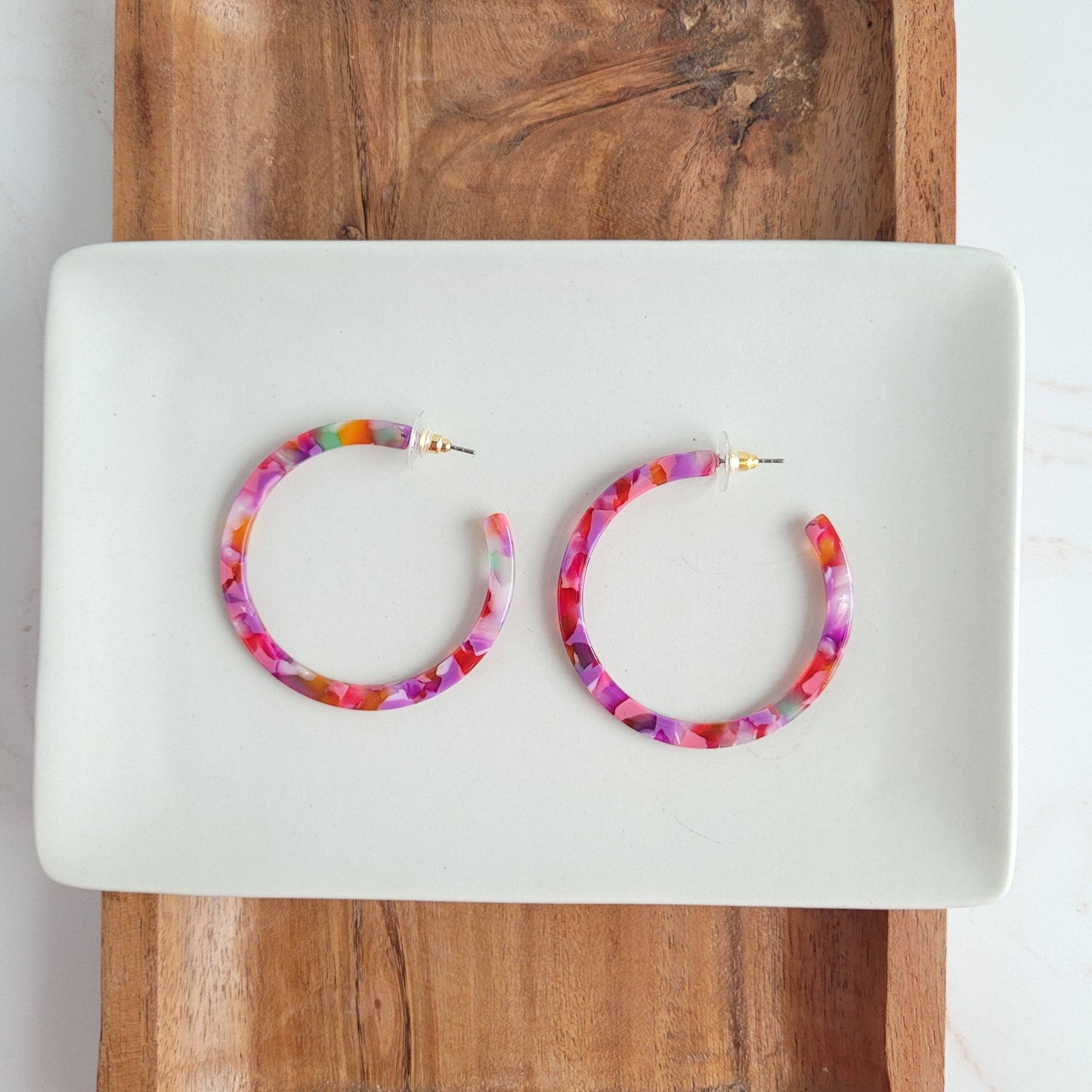 Cameron Hoops - Paradise Pink // Jewelry, Earrings