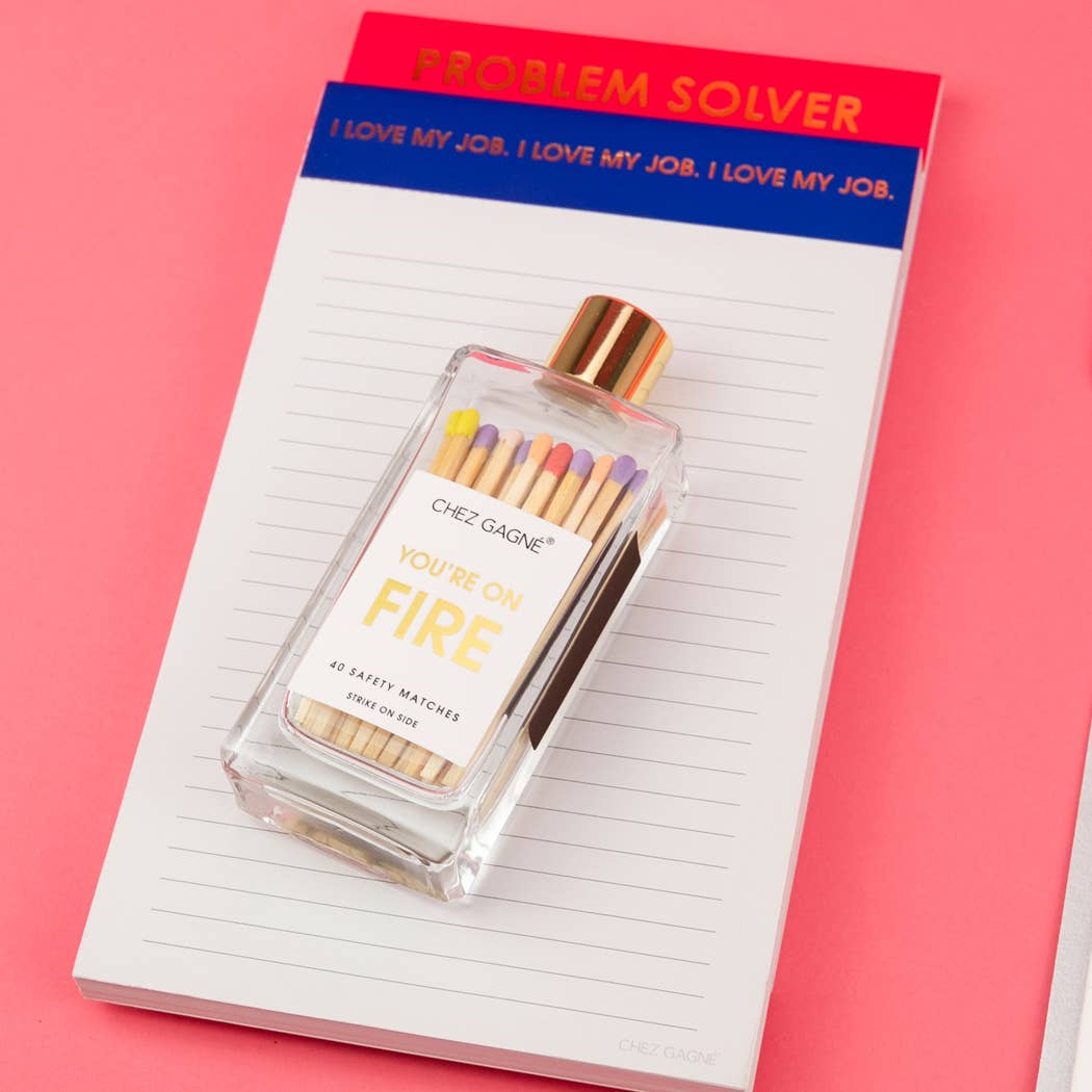 You're on Fire - Glass Bottle Safety Matches - Rainbow/Multi