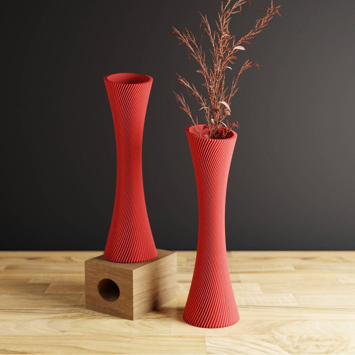 Modern Single Rose Vase | Red Collection