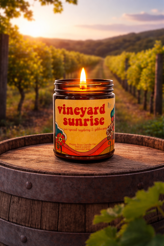 Vineyard Sunrise - 8 oz amber jar coconut wax candle