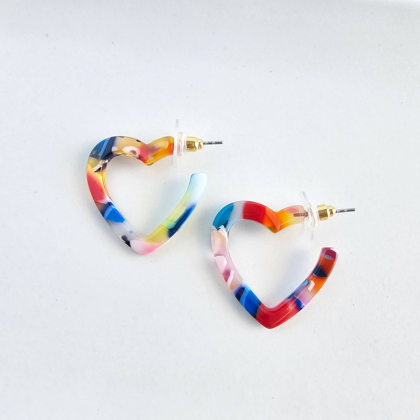 Mini Heart Hoops - Fiesta // Valentine's Day Earrings