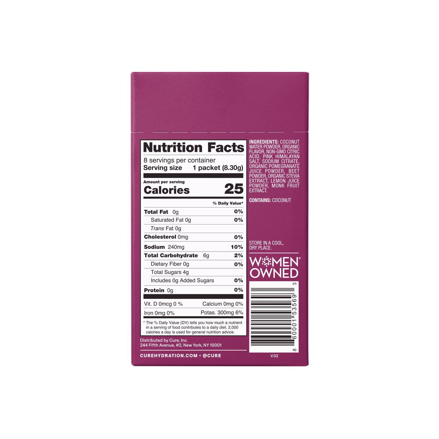 Hydrating Electrolyte Drink Mix Berry Pomegranate 8ct