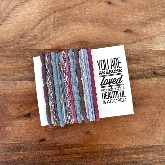 Boho Hair Ties | Blue & Purple