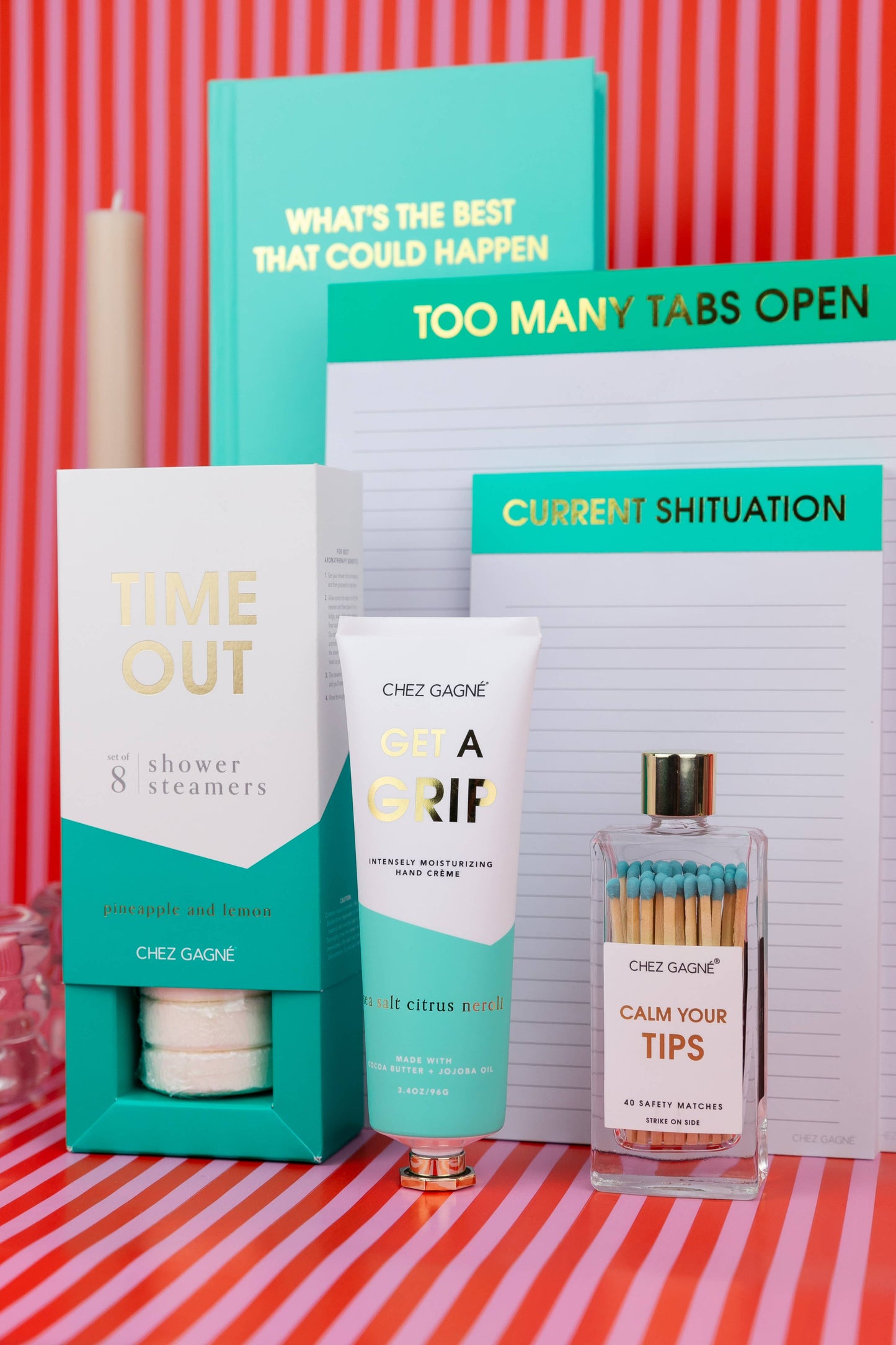 Calm Your Tips - Glass Bottle Safety Matches - Aqua